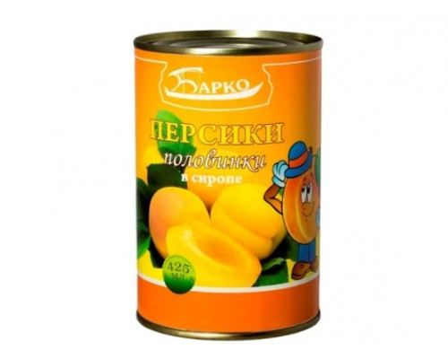 Персики Барко половинки в сиропе, Китай,410г/425мл