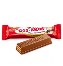 Шоколад молочный DOS BROS с хрустящей вафлей с молочной начинкой, Россия, весовой