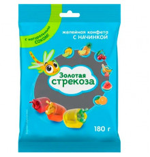 Конфеты желейные Золотая стрекоза с начинкой ассорти вкусов  м/у, Россия, 180г