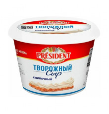 Сыр творожный PRESIDENT Сливочный 56%,Россия, 140г