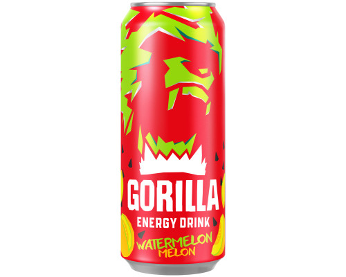 Напиток энергетический GORILLA Арбуз-Дыня газированный безалкогольный, Россия, 0,45л