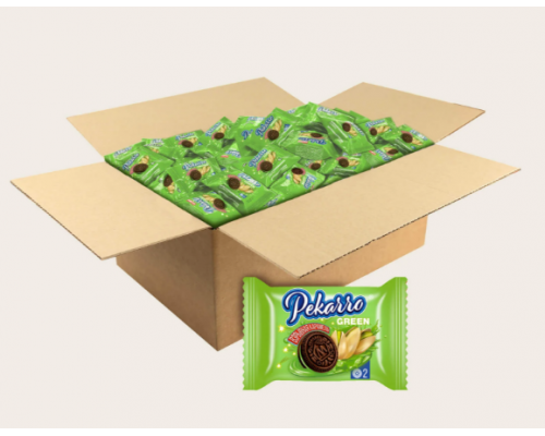 Печенье сахарное Pekarro green с какао фисташковой начинкой и взрывной карамелью