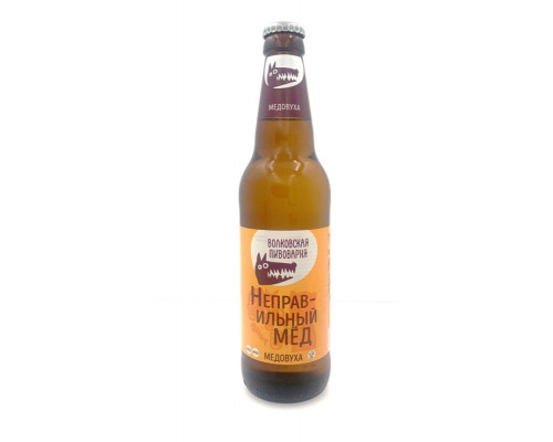 Напиток медовый ВОЛКОВСКАЯ ПИВОВАРНЯ 450мл Медовуха Неправильный мед 4%