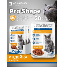 Корм консервир.для взрослых кошек PRO SHAPE 75г Adult индейка, старше 7лет,полн,пауч