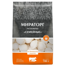Пельмени МИРАТОРГ Семейные п/ф мясной в тесте категории Б зам.,м/у, Россия, 700г