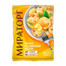 Пельмени МИРАТОРГ Со сливочным маслом п/ф мясной в тесте категории Б зам.,м/у, Россия, 700г