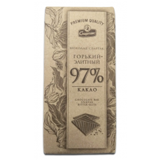 Шоколад горький-элитный СПАРТАК 97% какао, Беларусь, 75г