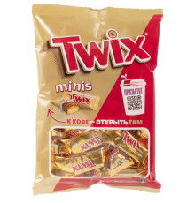 Конфеты TWIX Minis с печеньем и карамелью, покрытые молочным шоколадом, Россия, 184г