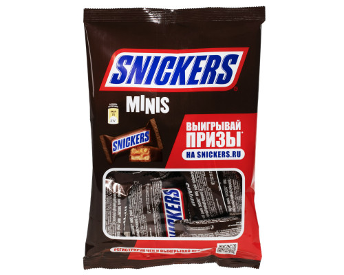 Конфеты SNICKERS Minis с арахисом, карамелью и нугой, Россия, 180г