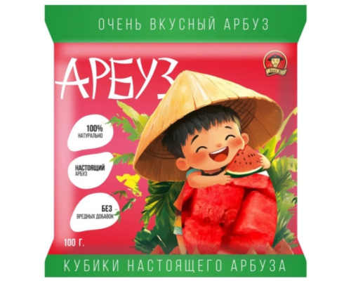 Конфета жевательная Арбуз кубик, Россия, 100г