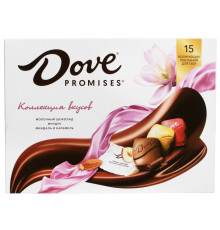 Коллекция молочного шоколада DOVE Promises фундук миндалаль и карамель, Россия, 118г