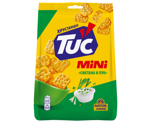 Крекер TUC Mini со вкусом сметаны и лука, Россия, 110г