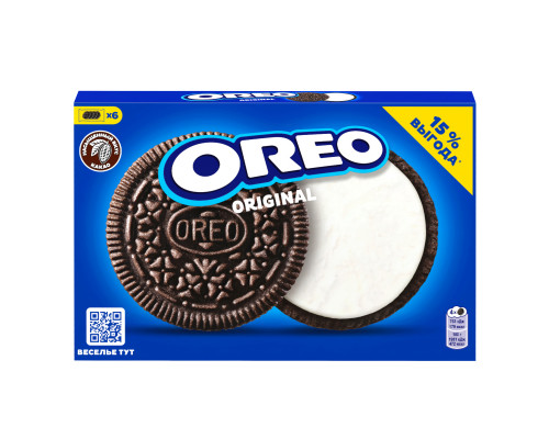 Печенье OREO с какао и начинкой с ванильным вкусом, Россия, 228г