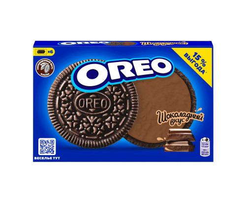 Печенье OREO с какао и начинкой со вкусом шоколада, Россия, 228г