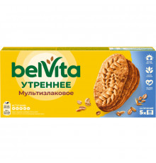 Печенье BELVITA Утреннее Мультизлаковое витаминизированное, Россия, 225г