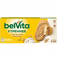 Печенье BELVITA Утреннее С йогуртовой начинкой витаминизированное, 253г