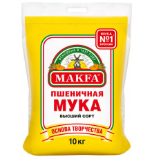 Мука пшеничная хлебопекарная MAKFA, Россия, 10 кг