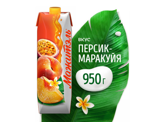 Напиток сывороточно-молочный МАЖИТЕЛЬ персик-маракуйя, без змж, Россия, 896мл