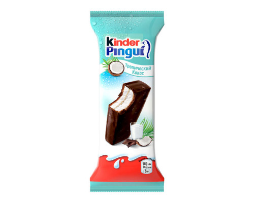 Пирожное бисквитное KINDER Pingui с молочно-кокосовой начинкой, Италия, 30г