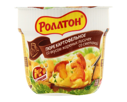 Пюре картофельное РОЛЛТОН со вкусом жареных лисичек со сметаной, Россия, 40г
