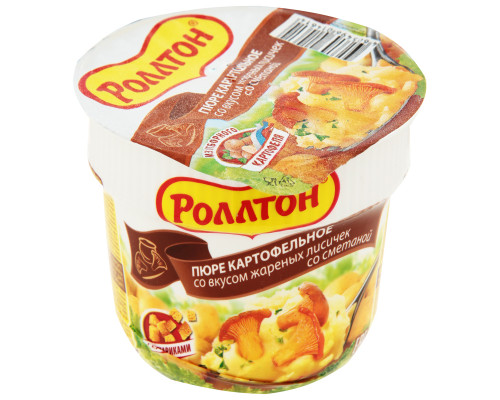 Пюре картофельное РОЛЛТОН со вкусом жареных лисичек со сметаной, Россия, 40г