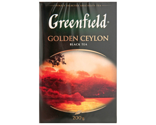 Чай GREENFIELD Golden Ceylon чёрный, байховый (сорт Букет), Россия, 200 г