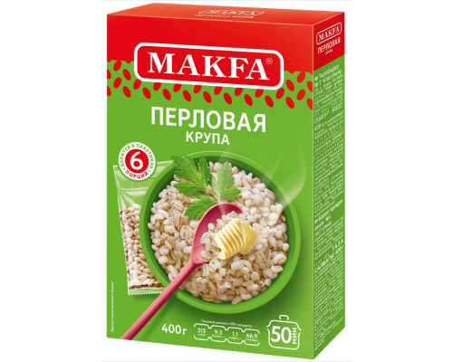 Крупа MAKFA перловая, Россия, 400г (6*66г)