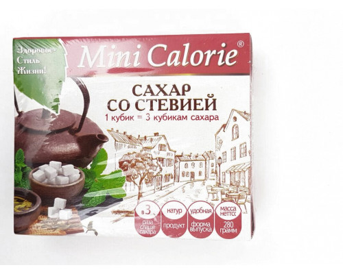 Сахар MINI CALORIEсо стевией, Россия, 280 г