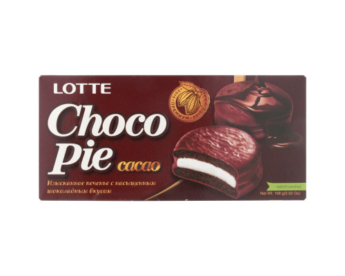 Печенье "Choco-Pie Cacao" 168г "Lotte" прослоенное тв/у